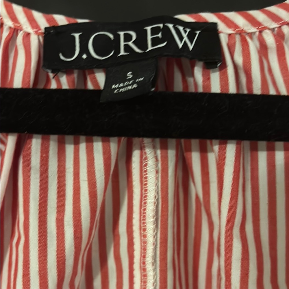 J.Crew Red and White Striped Top